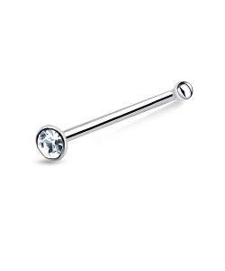 2mm Round Rhinestone Silver Bone Nose Stud NSKD-12